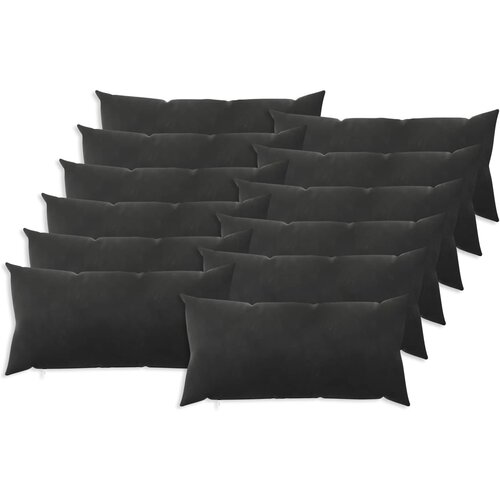  Presvlaka za jastuk 12 pcs HEERLEN Crna 40 x 80 cm Baršun Cene