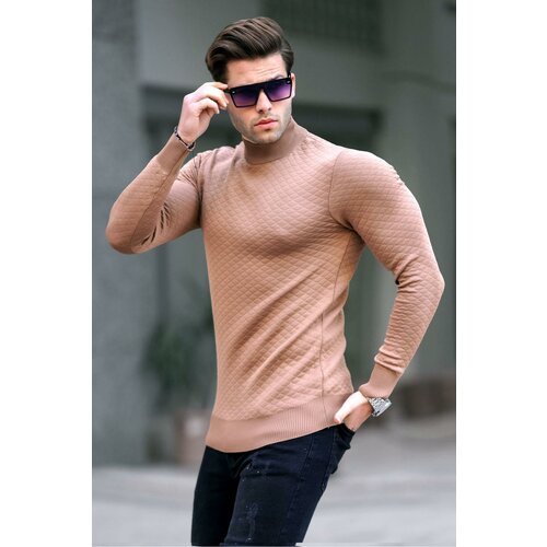 Madmext Men's Camel Turtleneck Knitwear Sweater 6857 Slike