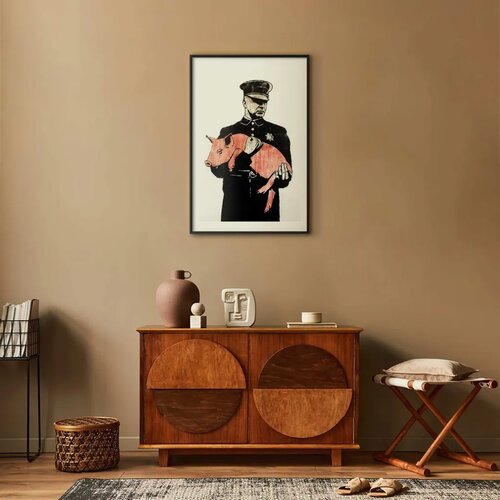  Plakat - Police Pig 60x90 Crni okvir s margom Cene