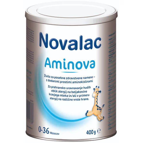 Novalac Aminova, živilo za dojenčke in majhne otroke s hudo alergijo na beljakovine kravjega mleka, z regurgitacijo ali brez nje