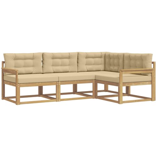 vidaXL Zunanja garnitura za sedenje 3 pcs Bela in bež Poliester, (5000281625) Cene