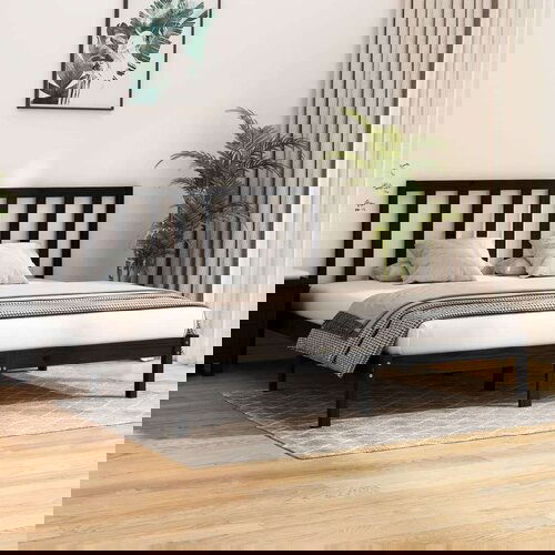  Posteljni okvir črn iz trdne borovine 200x200 cm, (20647827) Slike