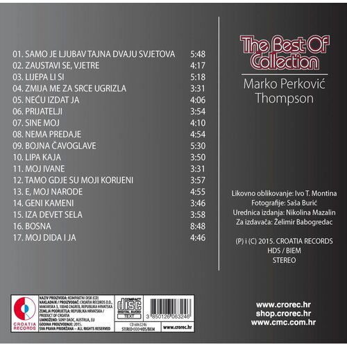 CROATIA RECORDS Thompson - The best of collection Slike