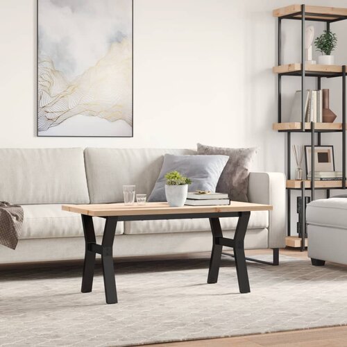  Stolić za kavu Y-oblika 100x50x45,5 cm od borovine i čelik Slike