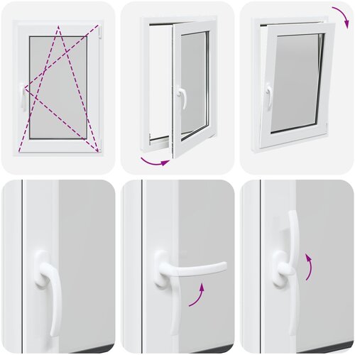  Prozor za podrum RISOR 60 x 80 cm PVC i staklo Bijela Slike