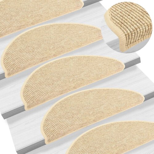 vidaXL Samolepilne preproge za stopnice sisal 15 kosov 65x25 cm bež Cene