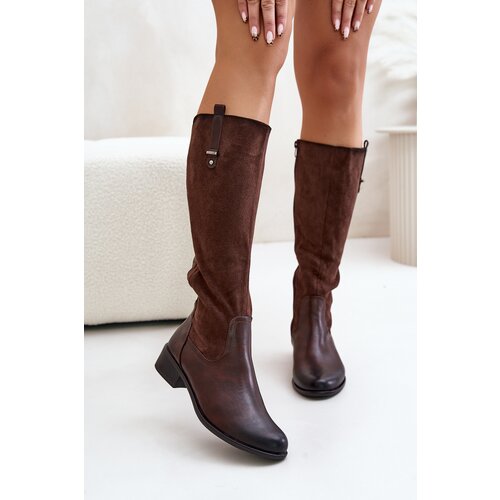 Boto PE2 Women&amp;#039;s Insulated Knee-High Boots With Zipper Brown Ivasira Slike