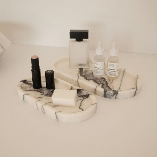 MAR07470302D White Bathroom Tray Set Slike