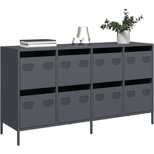 VidaXL Komoda antracit 135x39x73,5 cm hladno valjani čelik Slike