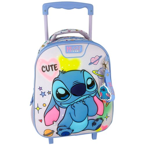 Luna Luna: Disney Stitch dječji ruksak za vrtić na kotačićima, 2 pregrade, 27x10x31 cm Slike