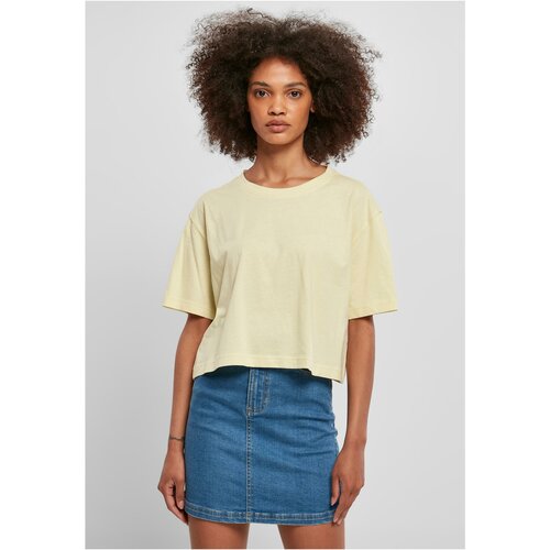 UC Curvy Women's short oversized T-shirt in soft yellow color Cene