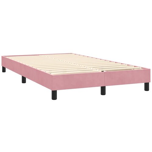 Box Spring krevet s madracem i LED ružičasti 120x220 cm samt Slike
