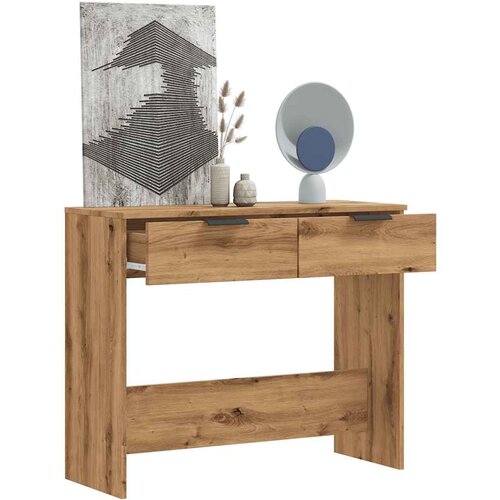 VidaXL Konzolni stol Artisan hrast 90x36x75 cm izrađeno drvo Slike