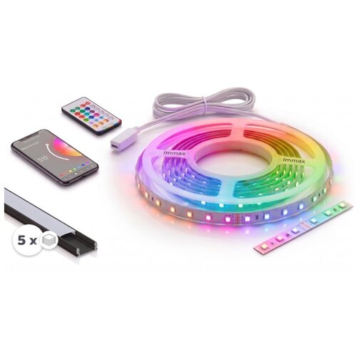  KOMPLET 1x LED RGBW traka NEO LITE LED/24W/230V 5 m IP65 Wi-Fi + 5x profil 1 m + daljinski upravljač Cene