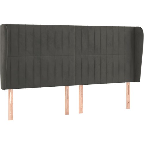 Maison Chic Vzglavna omarica - Nočna omarica - Posteljna omarica z u&scaron;esi temno sivo 203x23x118/128 cm žamet, (21710089) Cene