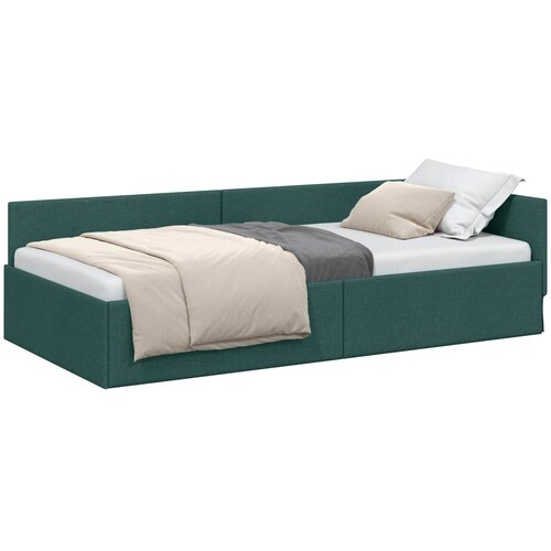  Kutni okvir kreveta Tamnozelena 100 cm x 200 cm tkanina Slike