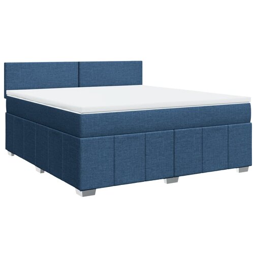 vidaXL Box spring postelja z vzmetnico modra 180x200 cm blago, (21306101) Cene