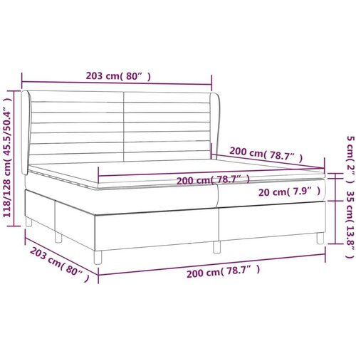  Krevet s oprugama i madracem plavi 200 x 200 cm od tkanine Slike