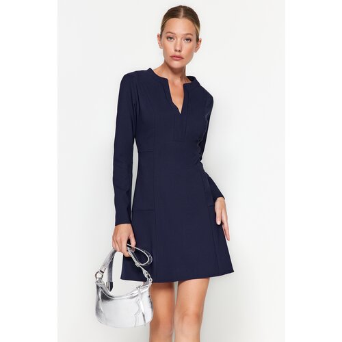 Trendyol Navy Blue Collar Detailed Mini Woven Dress Slike