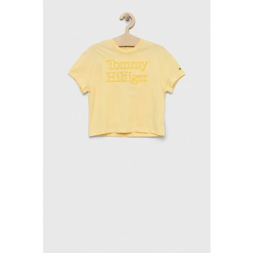 Tommy Hilfiger Otroška kratka majica rumena barva
