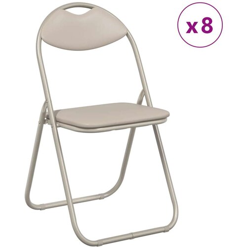  Sklopiva stolica 8 pcs Pijesak 48 x 43 5 x 81 cm Lažna koža - Pijesak 8 Slike