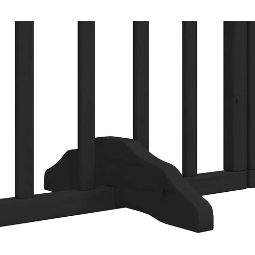  Vrata za pse s vrata&amp;scaron;cima 15 panela sklopiva 750 cm drvo topole Crna 50 x 90 x 2 cm Slike
