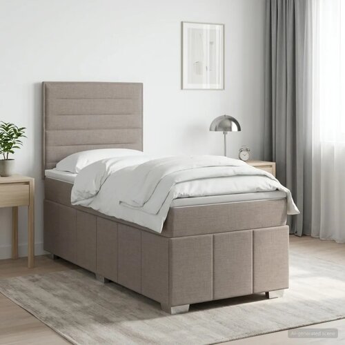  Boxspring krevet s madracem Sivosmeđa 100 x 200 cm Tkanina - Sivosmeđa 100 x 200 cm Dizajn linija Cijene