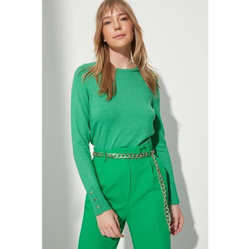Trendyol Green Cufflink Detailed Knitwear Sweater Slike