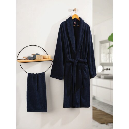 deluxe - dark blue dark blue bathrobe set Slike