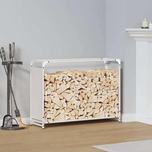 vidaXL stojalo za drva belo 90x28x65 cm hladno valjano jeklo Cene