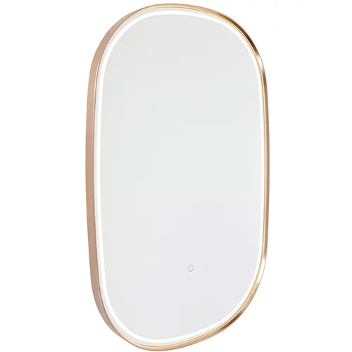 QAZQA Professional Kopalniško ogledalo iz bakra z LED z zatemnilnikom na dotik ovalno - Miral