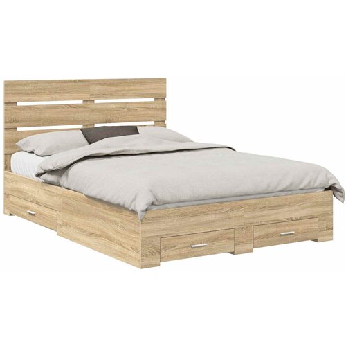 vidaXL konstrukcija postelje sonoma hrast 140 x 190 cm konstruiran les, (5000113649) Cene