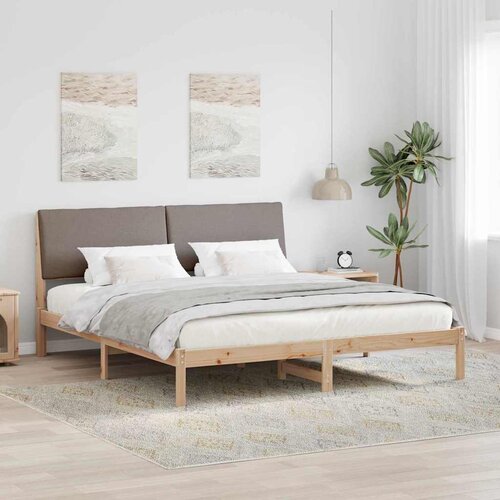  Okvir kreveta Smeđa i taupe 180 x 200 cm Masivna borovina Slike