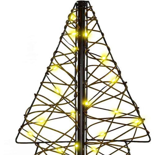 VidaXL Božićno drvce s 100 LED svjetlima Topla bijela 120 cm Ratan Slike
