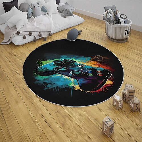 Oblivion gaming oprema Tepih za gejmersku sobu Neon Kontroler okrugli &amp;Oslash;120 cm TG-205 Slike