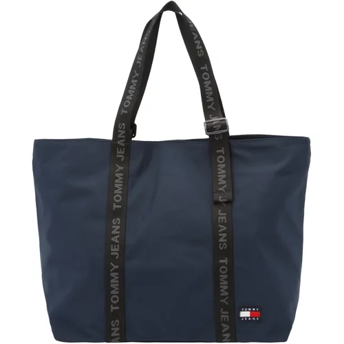 Tommy Jeans Nakupovalna torba 'Essential' temno modra / bazaltno siva / rdeča / črna