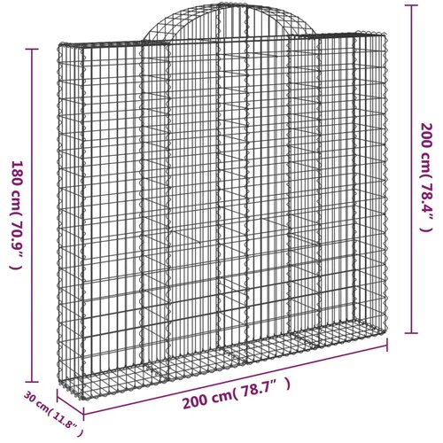  Lučne gabionske ko&amp;scaron;are 3 kom 200x30x180/200cm pocinčano željezo Slike