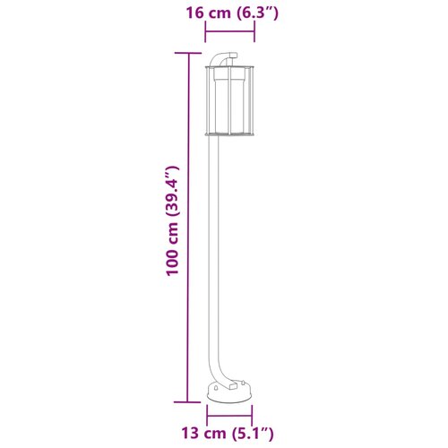  Vanjske podne svjetiljke 3 kom crna 100 cm nehrđajući čelik Slike