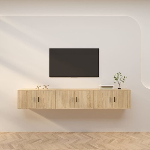  Zidni TV ormarići 3 kom boja hrasta sonome 80x34,5x40 cm Cene