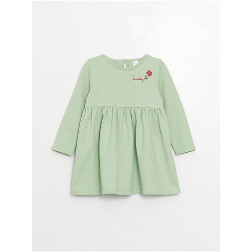 LC Waikiki Crew Neck Long Sleeve Printed Dress for Baby Girl Slike