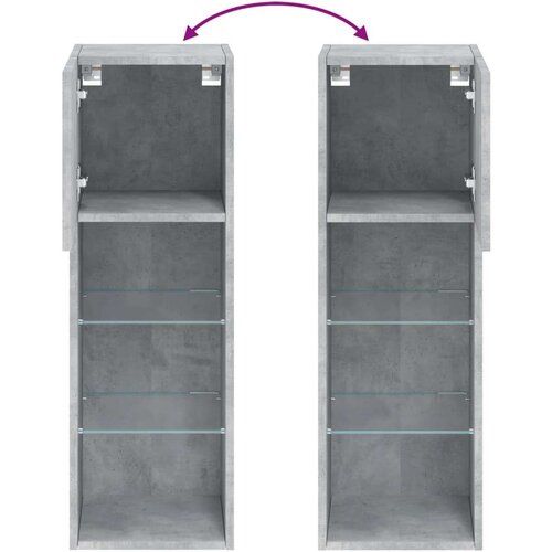  ormarići s LED svjetlima 2 kom boja betona 30 5 x 30 x 90 cm Slike