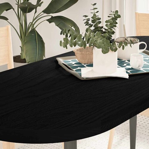 VidaXL Stolna ploča tamnosmeđa 140x60x4 cm ovalna masivna hrastovina Slike