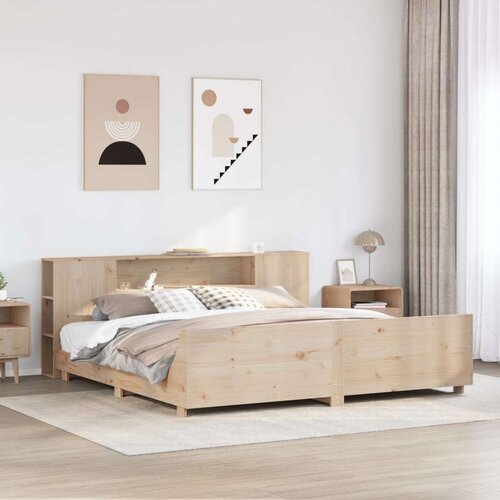 vidaXL Posteljni okvir brez vzmetnice 180x200 cm trdna borovina Cene
