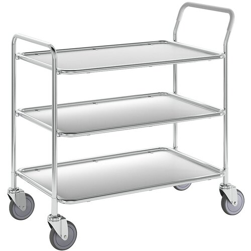 Kongamek transportni voziček, 3 nivoji, dxšxv 1020 x 555 x 965 mm, pocinkan / bele barve Cene