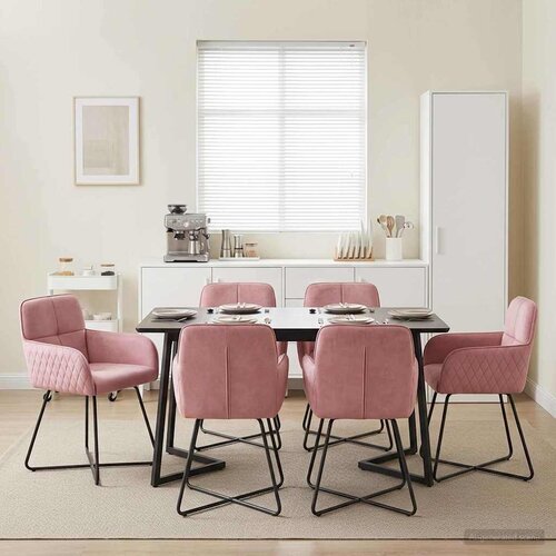  Trpezarijske stolice 6 pcs Baršun Ružičasta 59 x 56,5 x 86 cm Cene