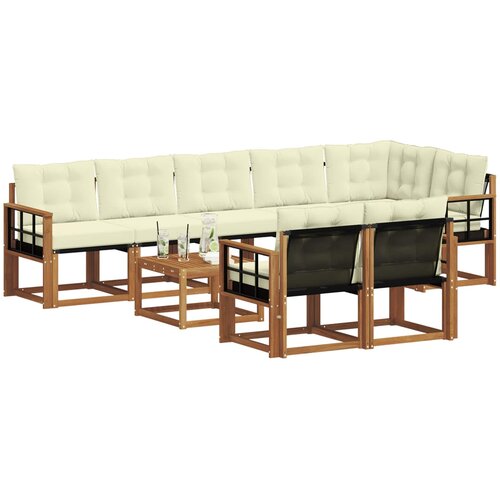  Set vanjskih sofa 9 kom. Prirodna i krem Slike