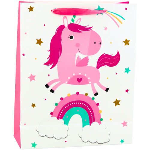GIFT Bag for Children Unicorn Rainbow Pink 32x26x10cm Cijene
