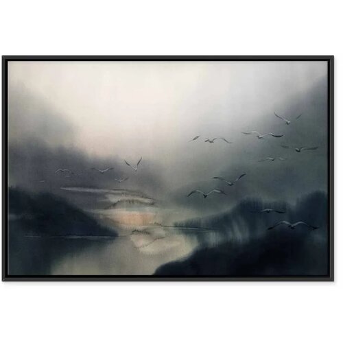  Slika - Nostalgic Space (1 Part) Wide 90x60 U crnom drvenom okviru Cene
