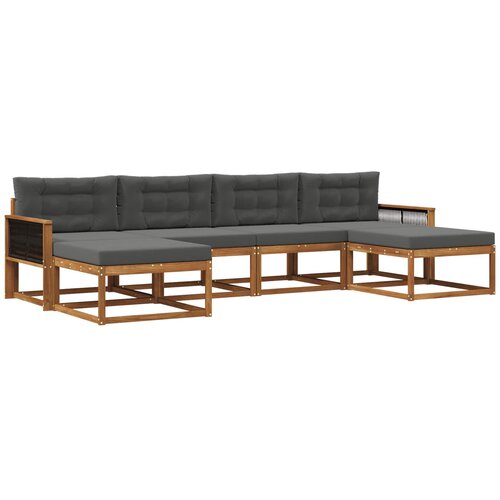 vidaXL Zunanja garnitura za sedenje 6 pcs Naravna in antracitna, (5000281119) Cene