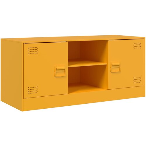 Maison Chic TV omarica - TV stojalo - Televizijska omarica gorčično rumena 99x39x44 cm jeklo, (21699500) Slike